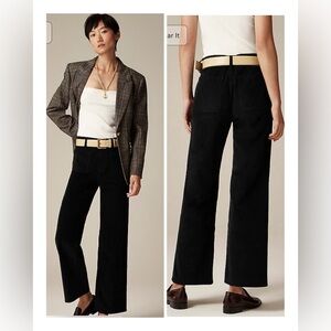 NEW J.Crew Black Sailor Slim Wide Stretch Corduroy Classic Preppy Pants Size 25P